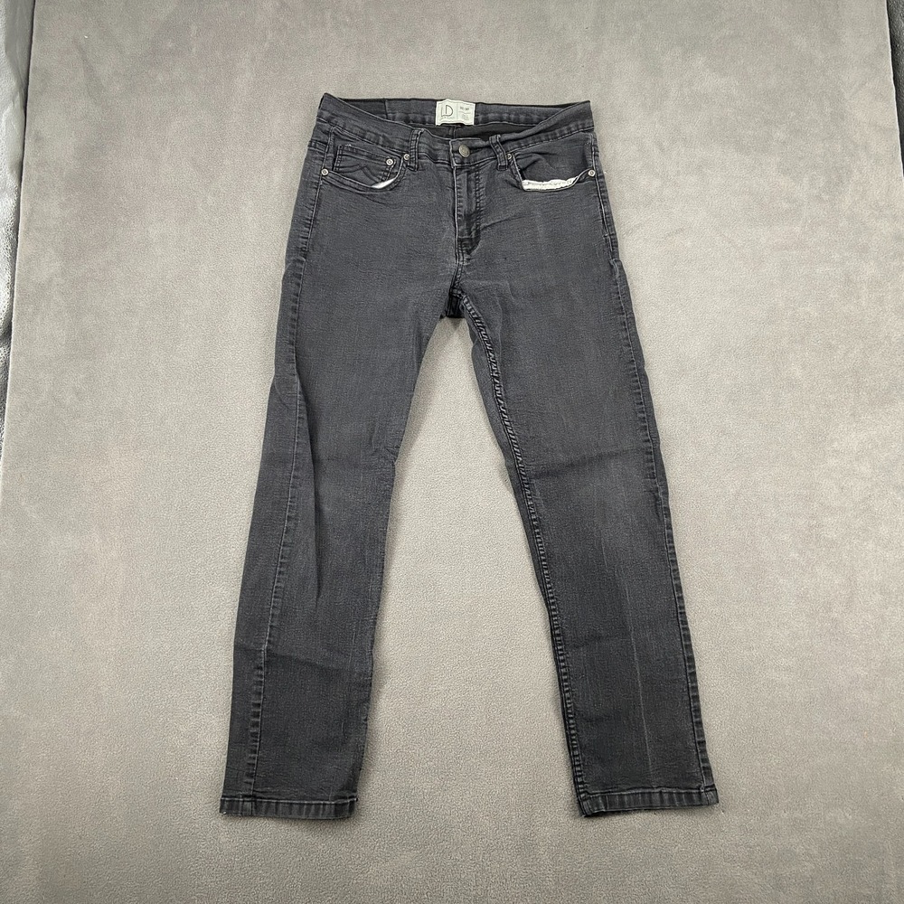 Luke & Dutch Jeans Mens 32/30 Black Denim Stretch Streetwear Grunge Straight Leg
